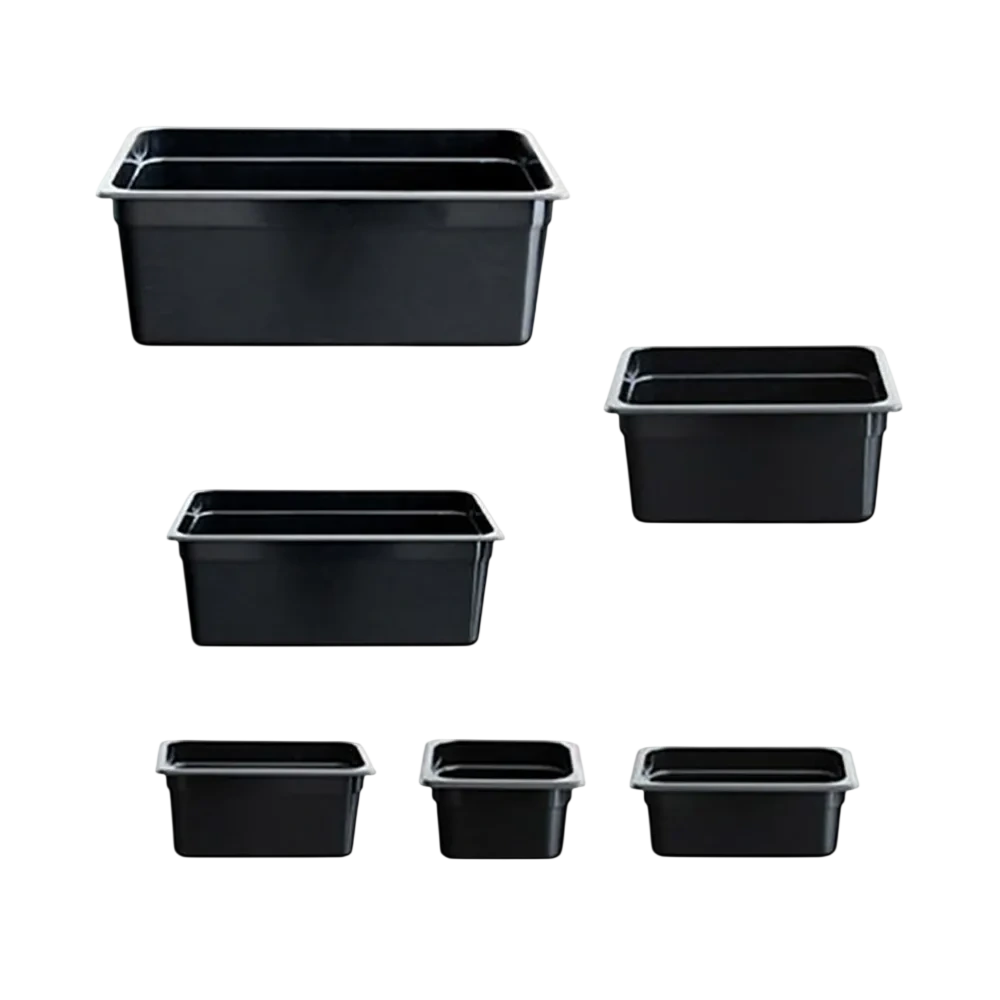 Modular Systems JW-P122B black polypropylene GN 1/2 pan 65mm deep