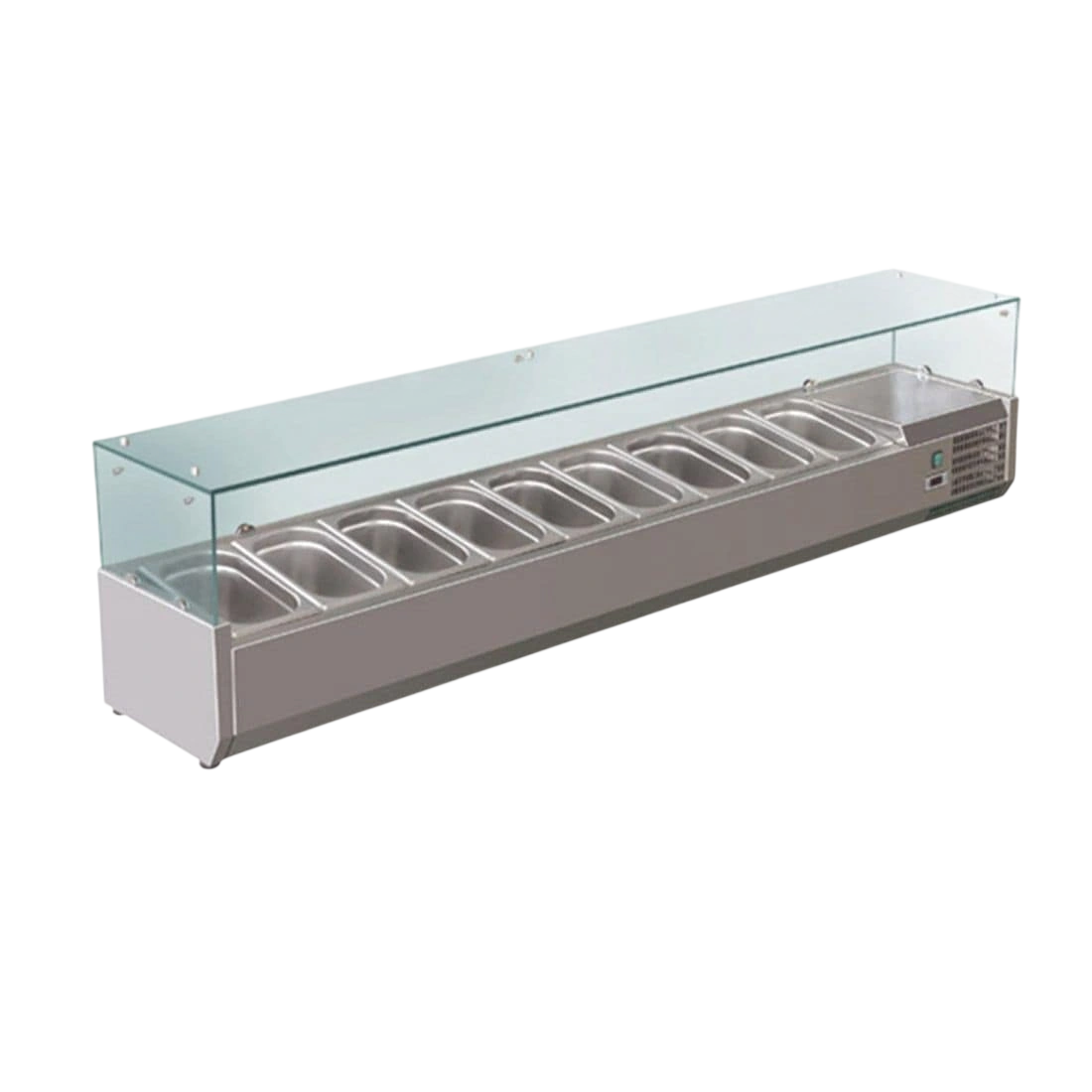 FED-X XVRX2000/380 Flat Glass Salad Bench – 9x 1/3GN Pans, 2000mm commercial kitchen equipment