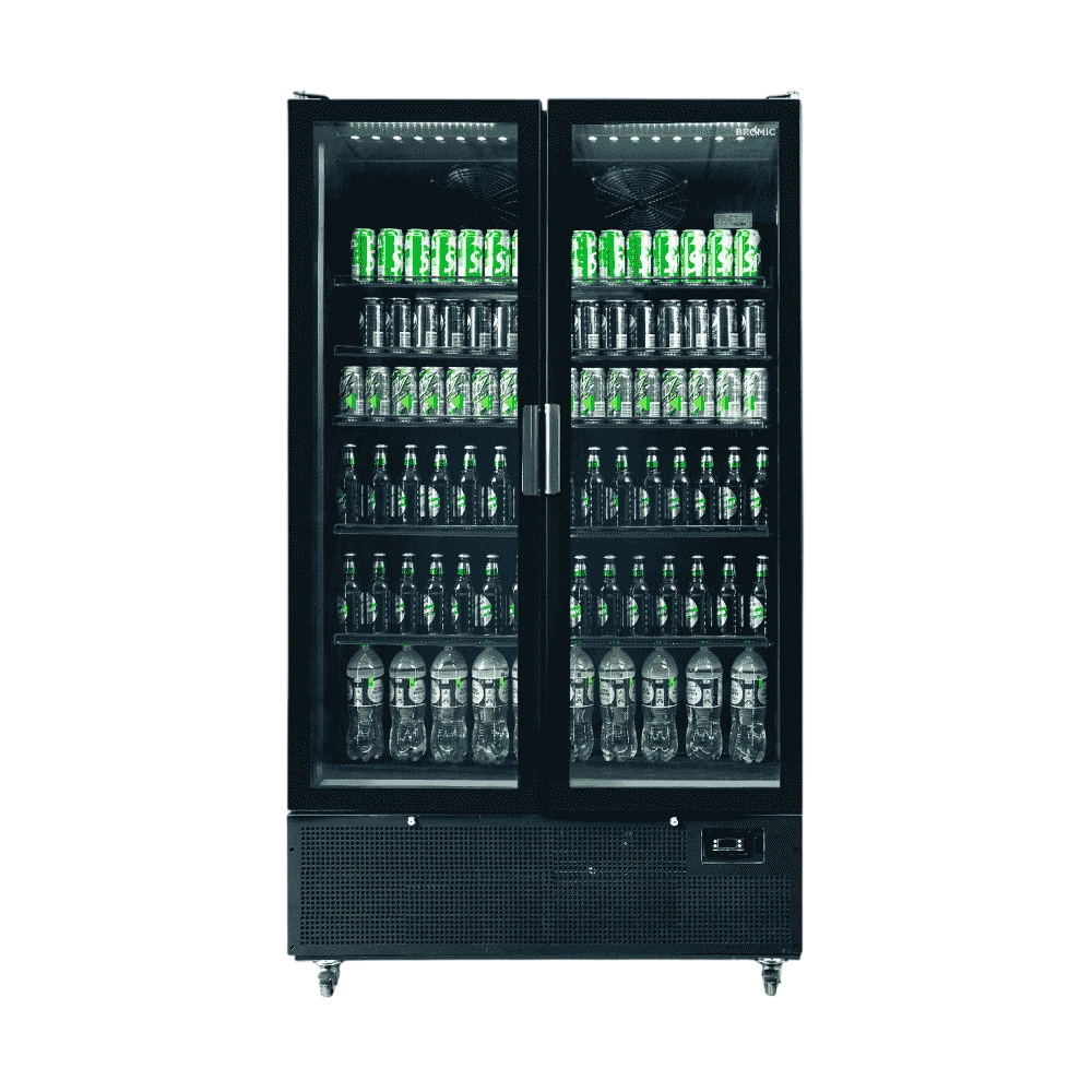 Bromic 3736237 GM1100B-NR Black Upright Display Fridge – 1126L, 8-Star GEMS