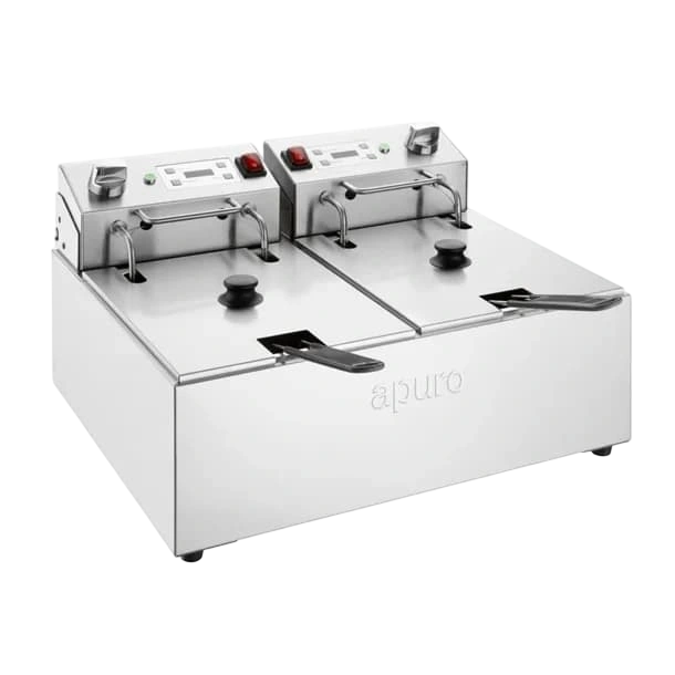 Apuro CU624-A Double Electric Fryer – 2×5L Benchtop 2×2.8kW commercial kitchen equipment