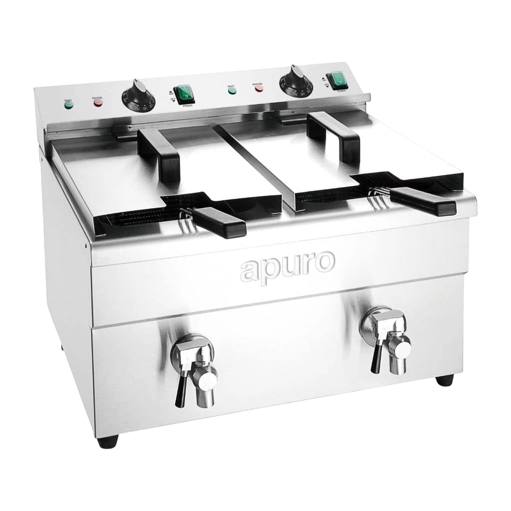 Apuro CT012-A Double Induction Fryer - 2x7.5ltr - 2x3kW commercial kitchen equipment