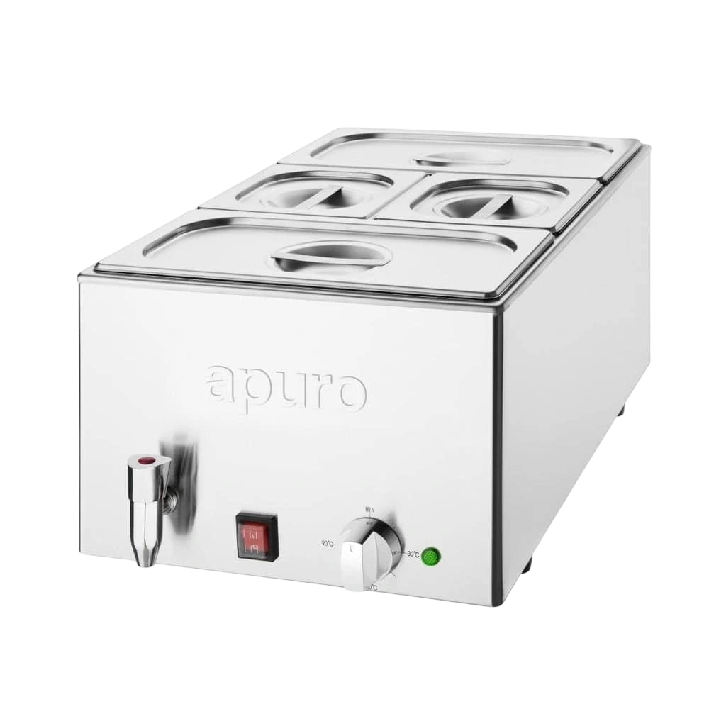 Apuro FT692-A Wet Heat Bain Marie with Tap – 1.2kW, 10A, GN Pans Included commercial kitchen equipment