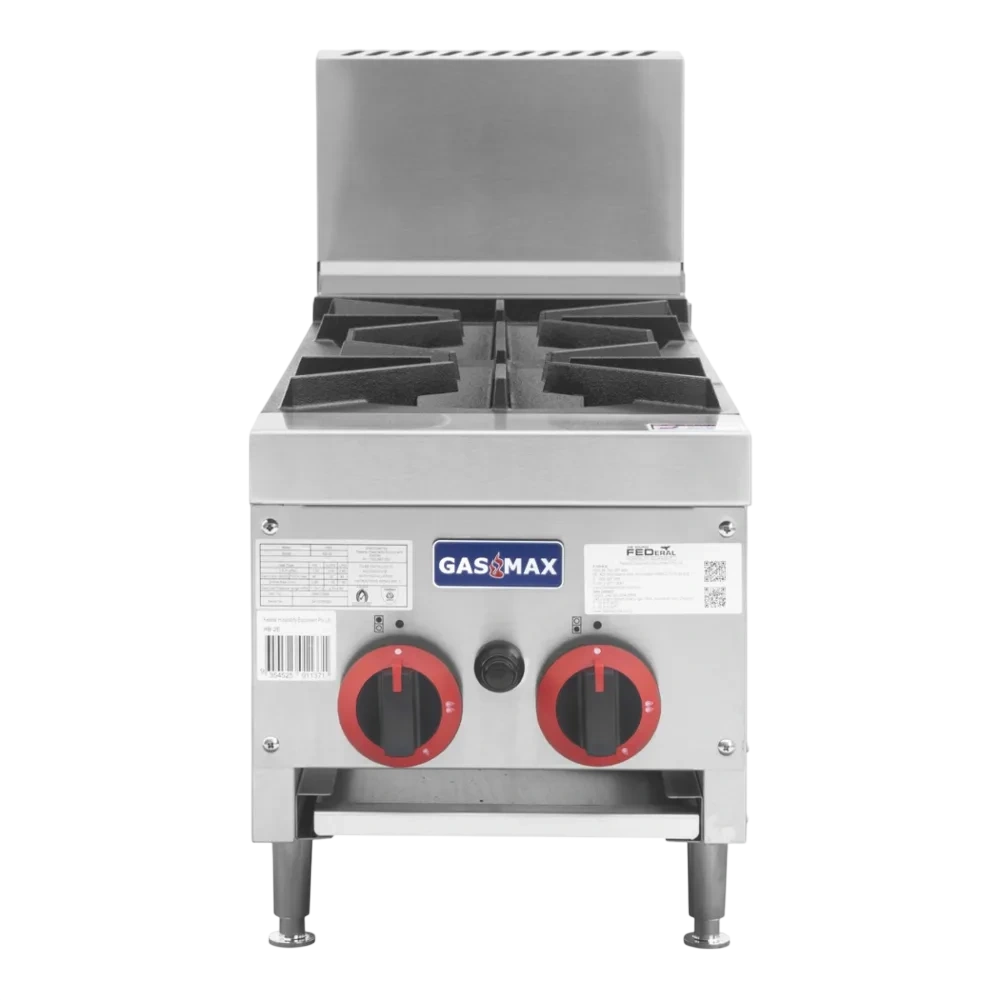 Gasmax RB-2ELPG 2 Burner LPG Cooktop with Flame Failure & Stainless Steel Construction