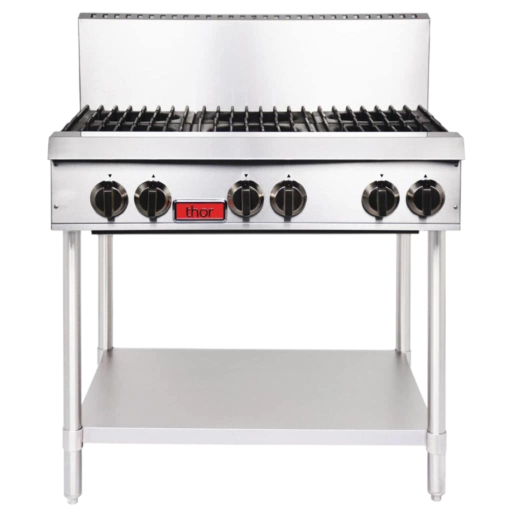 Thor 36" Gas Hob 6Open Burners Safety Valve w/Flame Failure Protect TR-HP636F commercial kitchen equipment