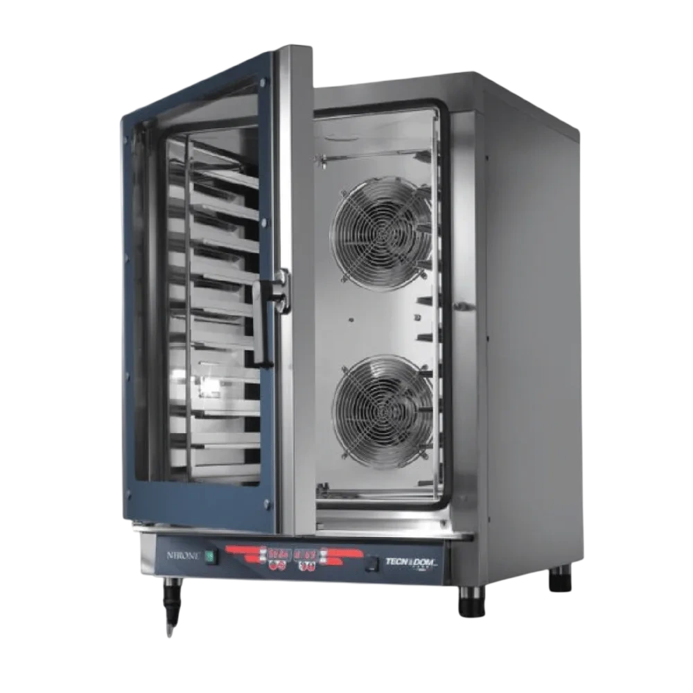 Tecnodom Icarus TD-10NE Digital Combi Oven showcasing spacious 10-tray capacity and digital controls, ideal for professional kitchens.