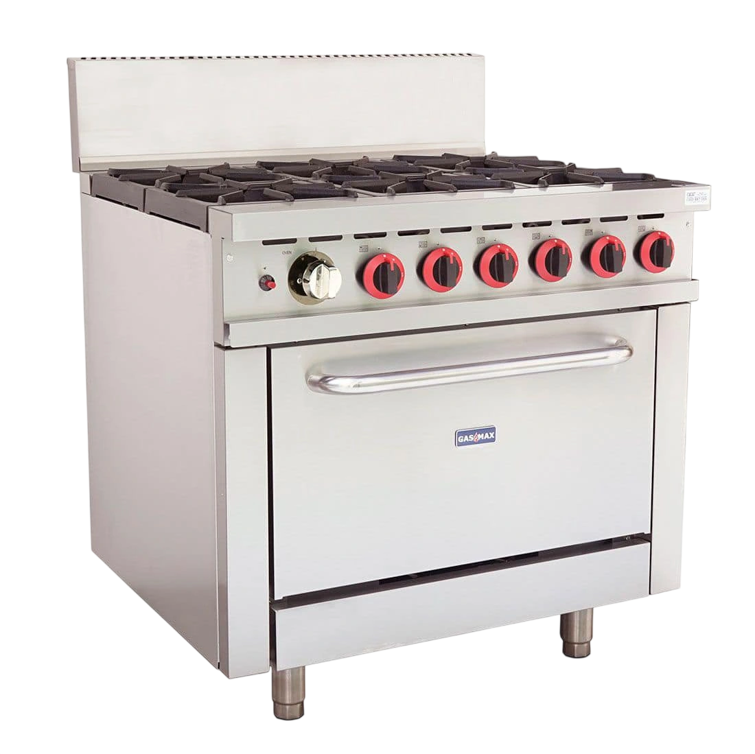 Gasmax GBS6TS 6-Burner Natural Gas Range with Oven