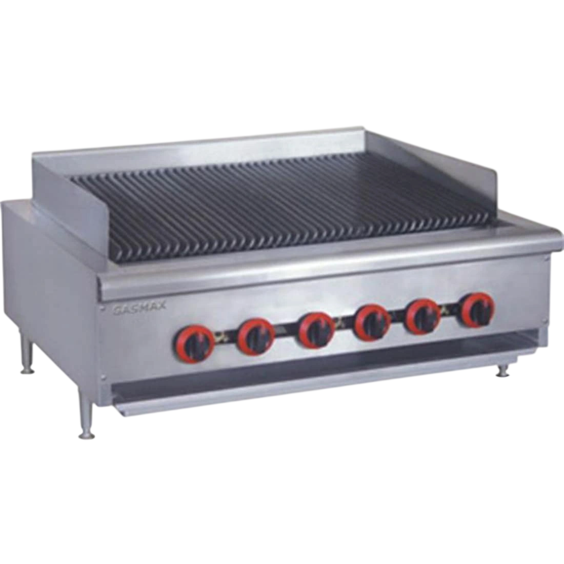 Gasmax QR-36E 6 burner natural gas commercial char grill top