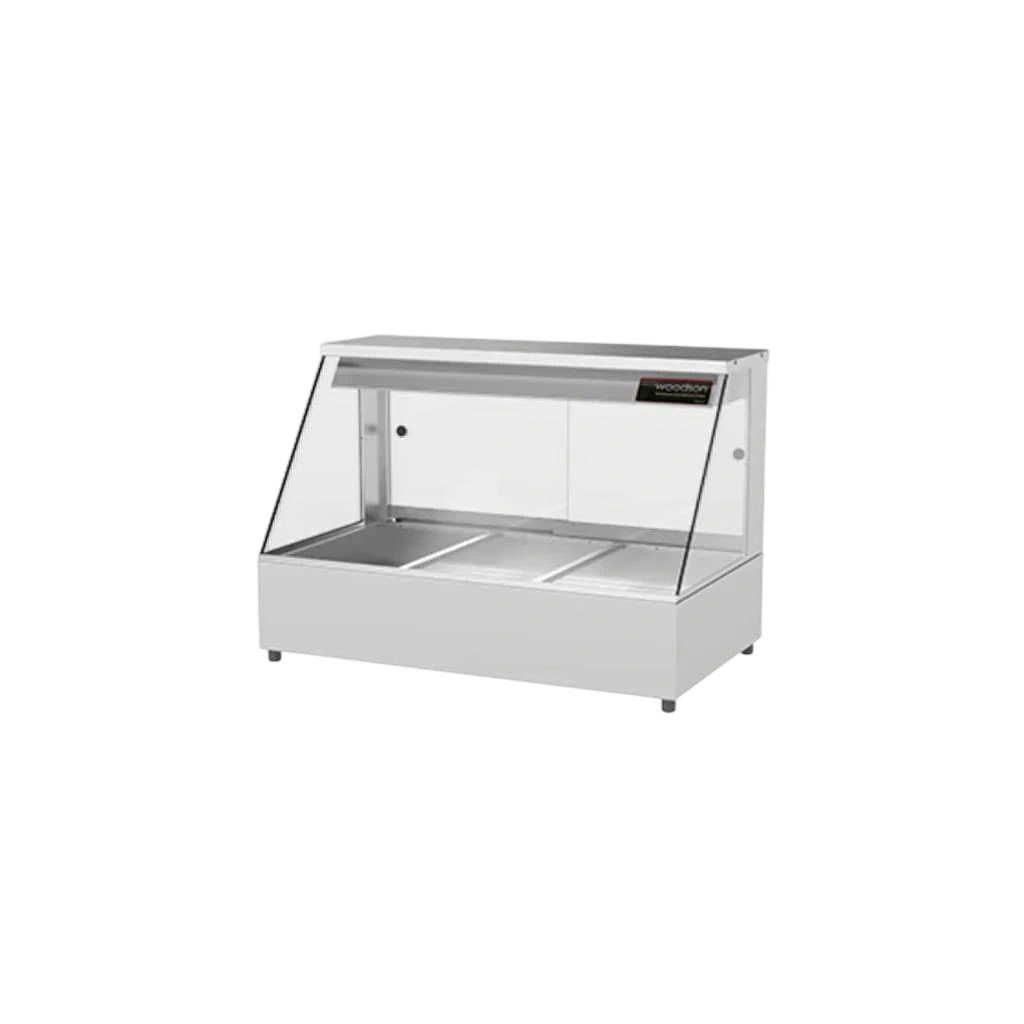 Woodson W.HFS23 Hot Food Display – 3 Bay Straight Glass Countertop commercial kitchen equipment