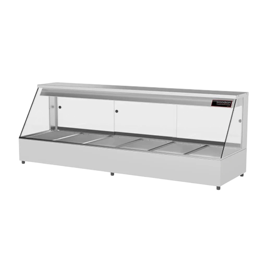 Woodson W.HFS26 Hot Food Display – 6 Bay Straight Glass Countertop