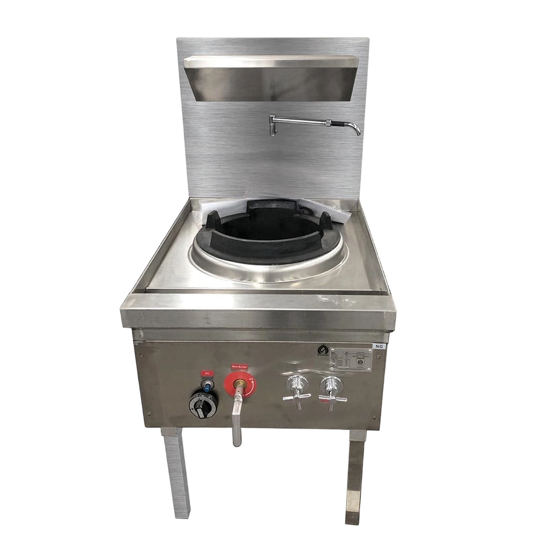Gasmax WW-1N Waterless Natural Gas Single Wok – Stainless Steel commercial kitchen equipment