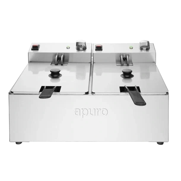 Apuro CU619-A Twin Tank Fryer – 2×5L / 2×2.2kW Benchtop Fryer commercial kitchen equipment