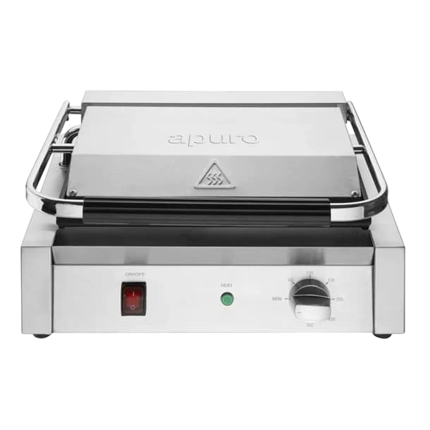Apuro CU602-A Large Bistro Ribbed Contact Grill – 2.2kW | Commercial commercial kitchen equipment