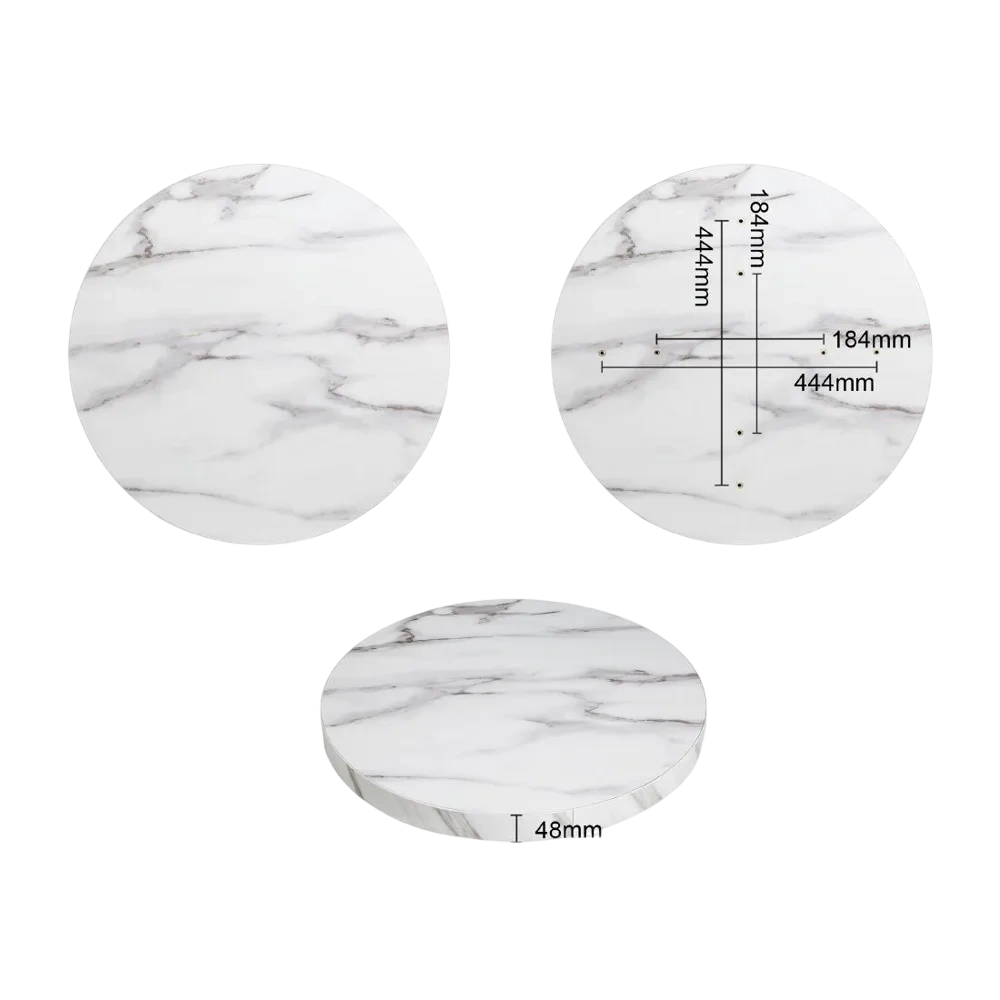 Bolero Table Top Round Marble Effect - 48x600mm