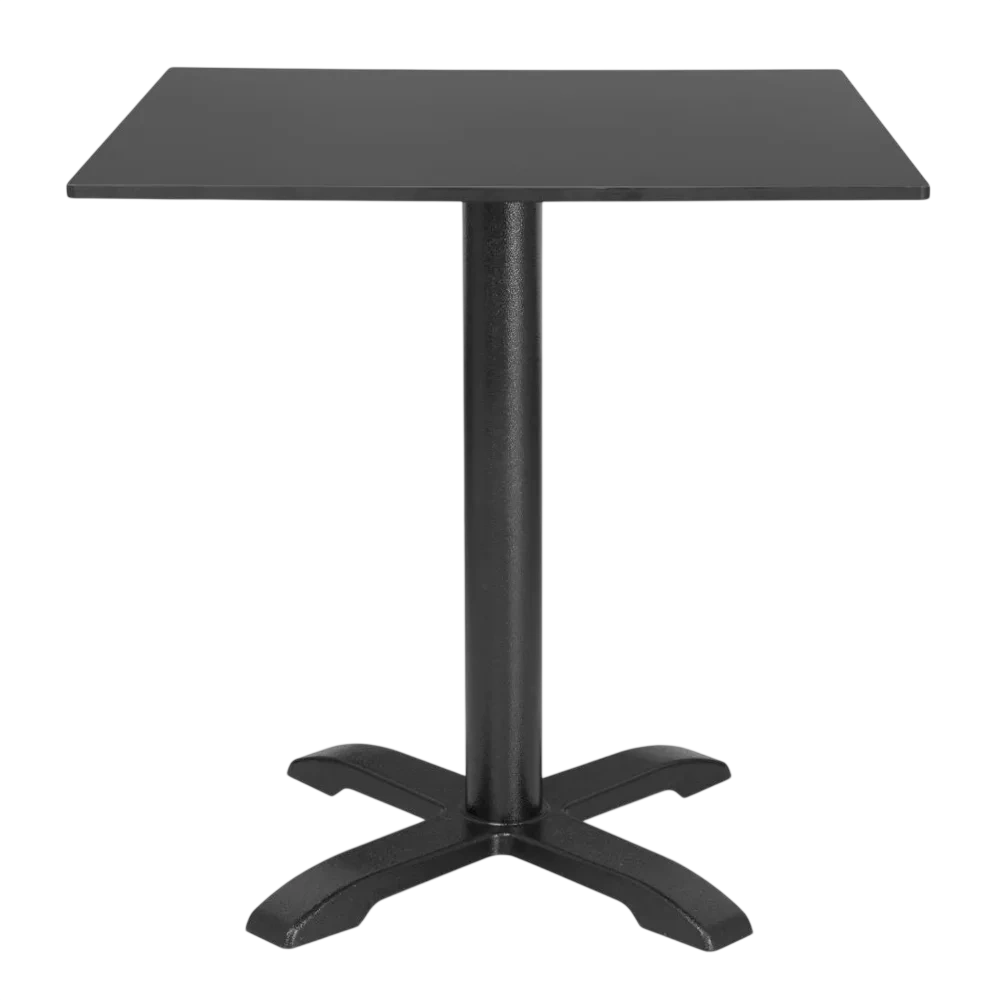 Bolero Matte Black Square Outdoor Table Top - 700mm
