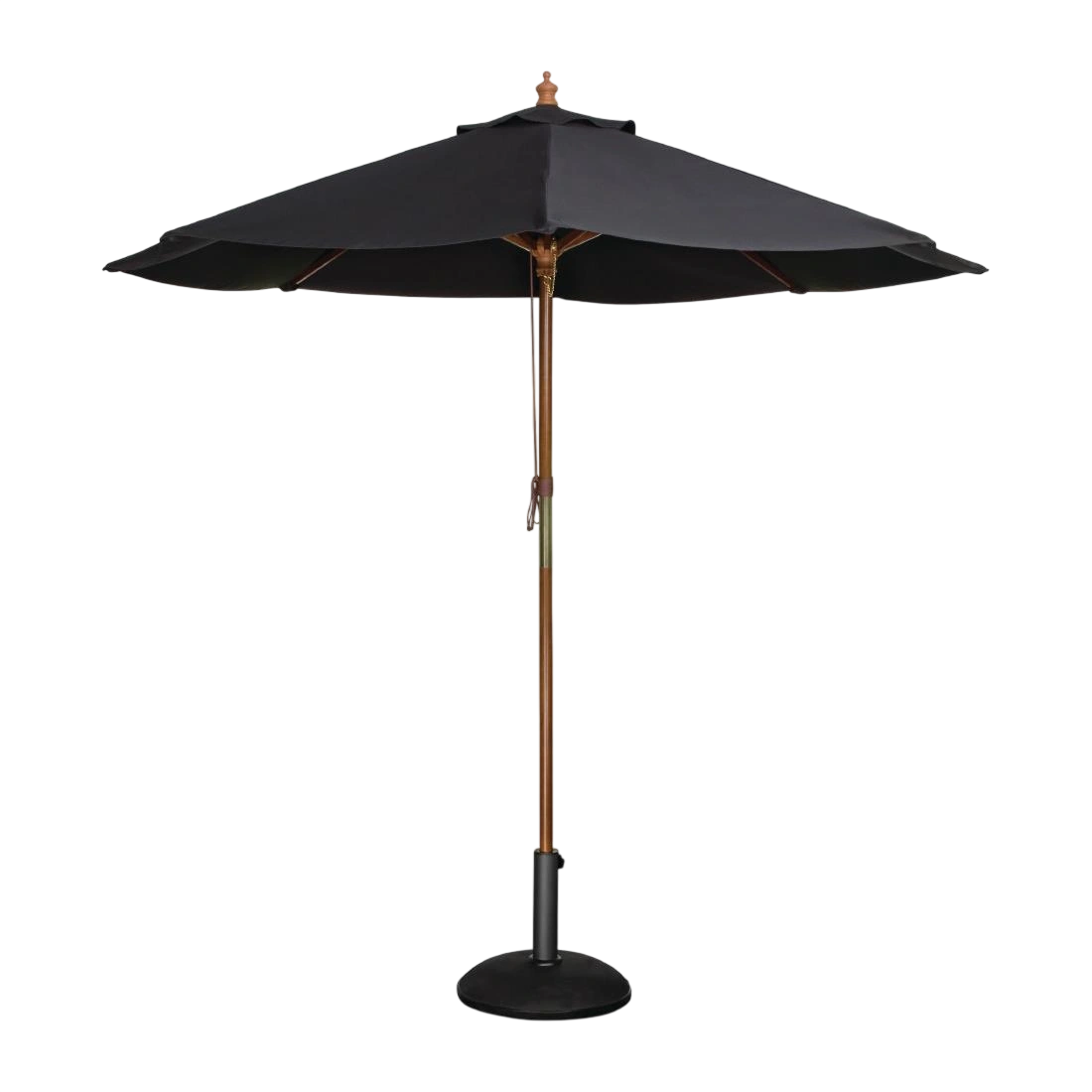 Bolero Round Pulley Umbrella Black - 2.5m