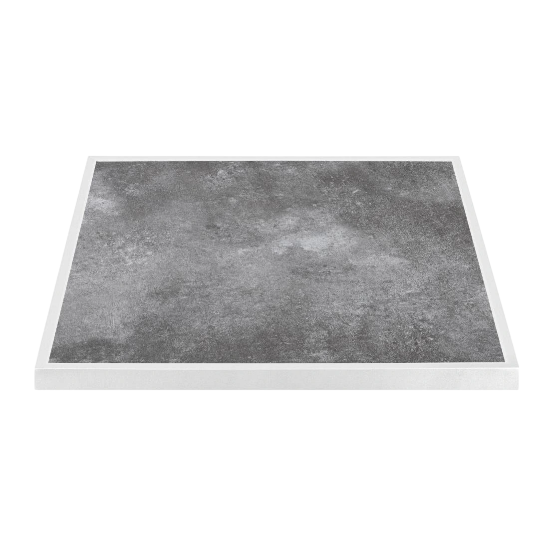 Bolero Dark Stone Effect Outdoor Fibre Glass Table Top White Trim - 700mm