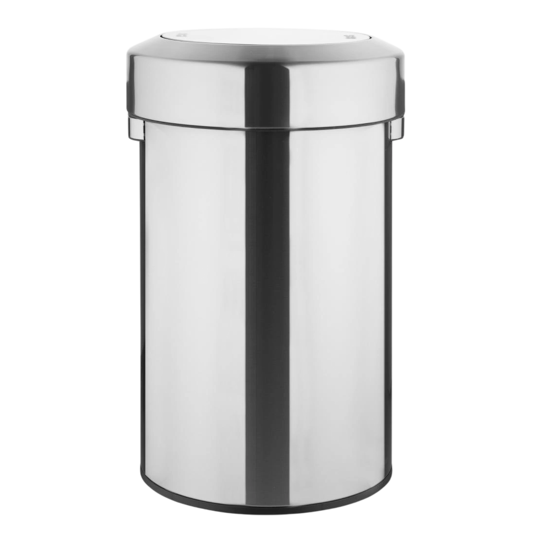 Bolero Brushed Steel Bin with Swing Lid 70ltr