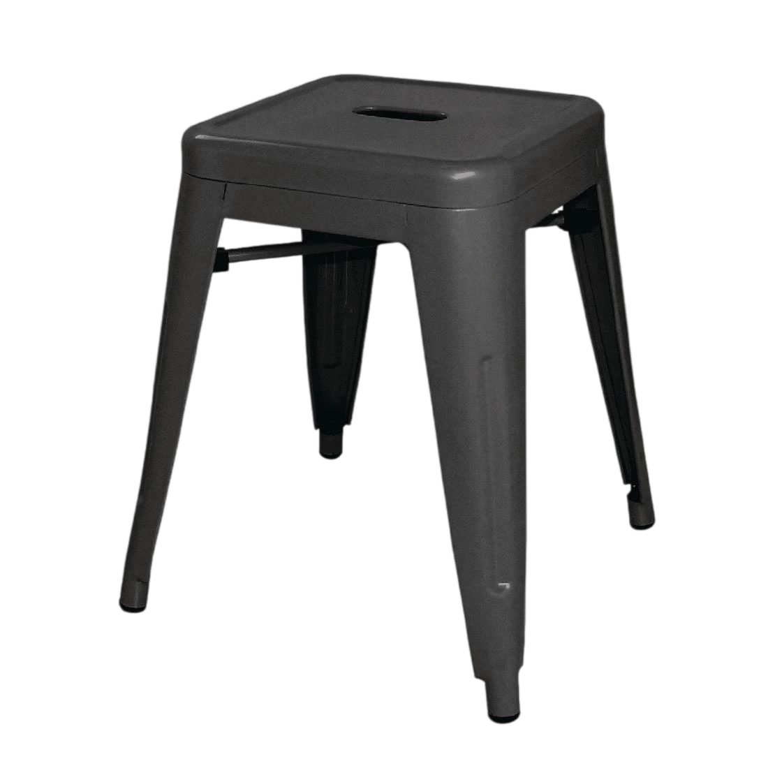 Bolero Black Steel Bistro Low Stool (Pack 4)