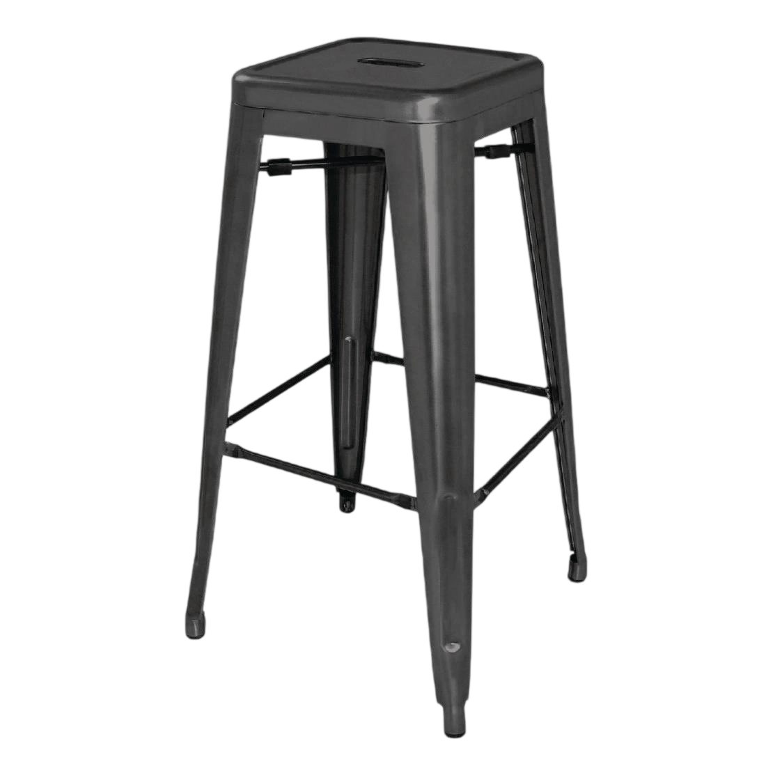 Bolero Black Steel Bistro High Stool (Pack 4)