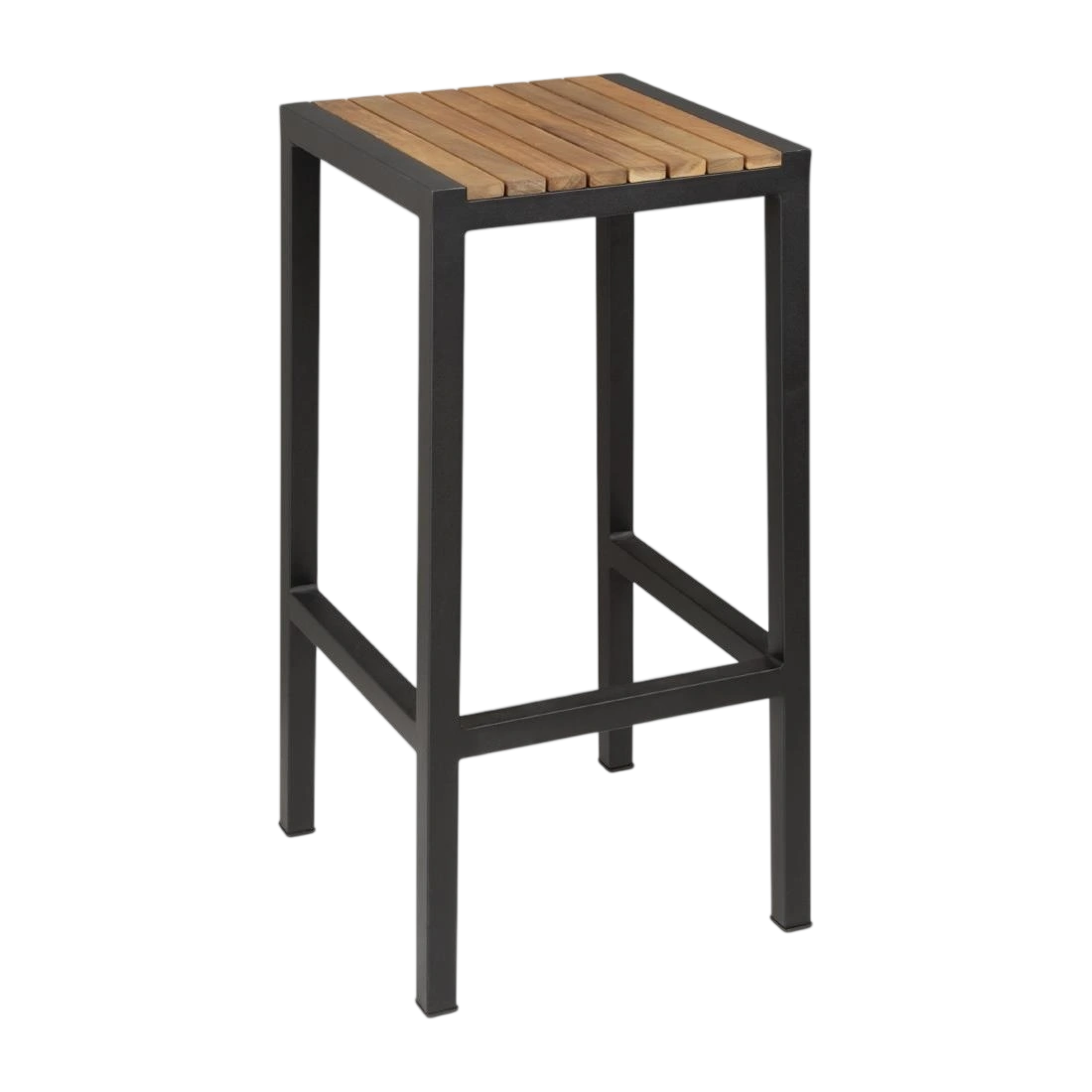 Bolero Steel & Acacia Bar Stool (Pack 2)