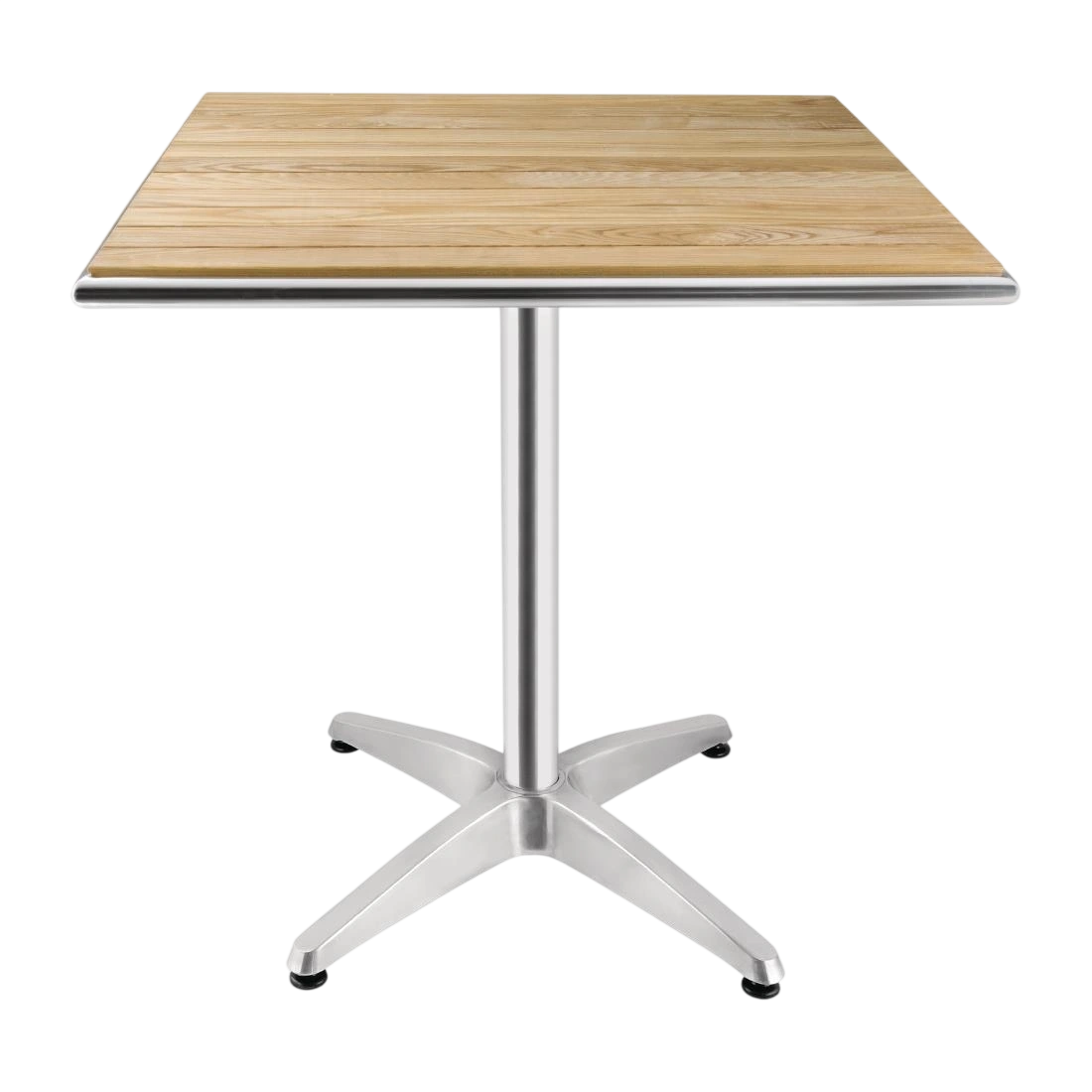 Bolero Square Pedestal Bistro Table Ash & Alu Top - 700mm
