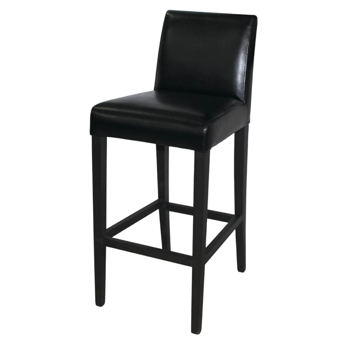 Bolero Black Faux Leather High Bar Stool with Full Back