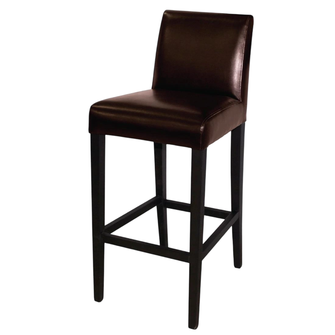 Bolero Faux Leather High Bar Stool with Full Back Dark Brown