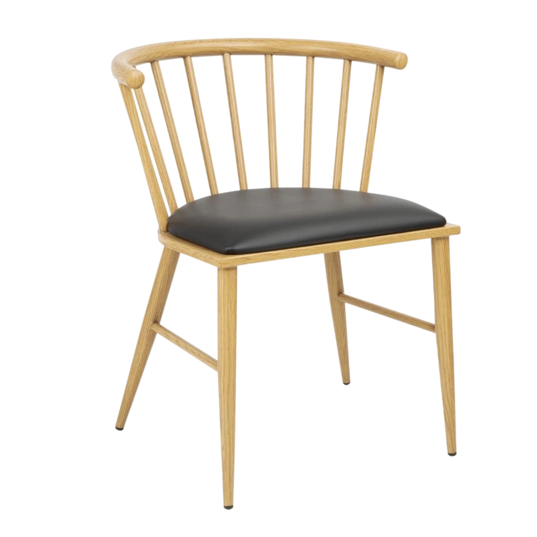 Bolero Harrowdene Light Wood Effect Spindle Padded Interior Chairs (Set 2)