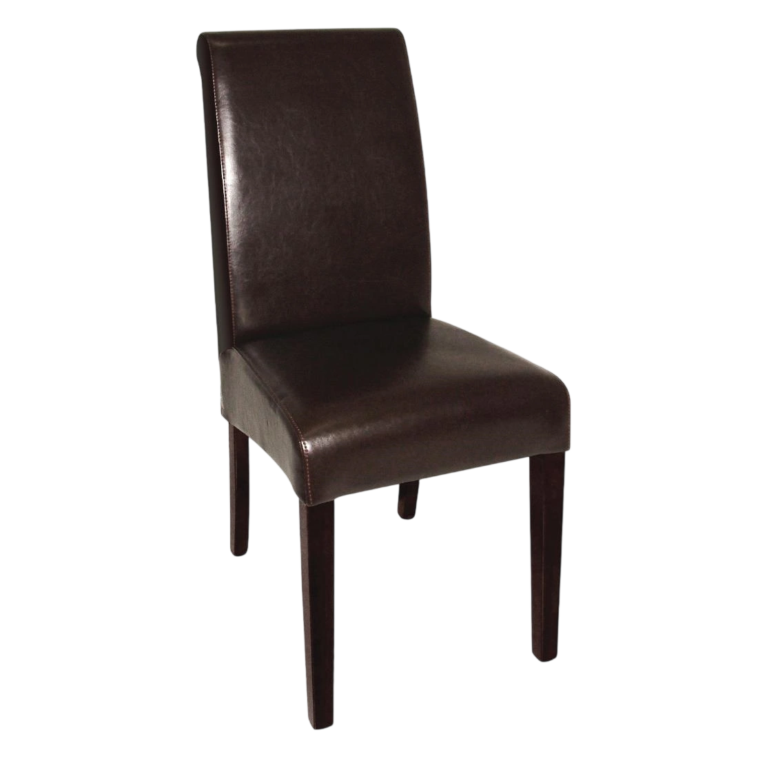 Bolero Curved Back Leather Chair (Dark Brown) (Pack 2)