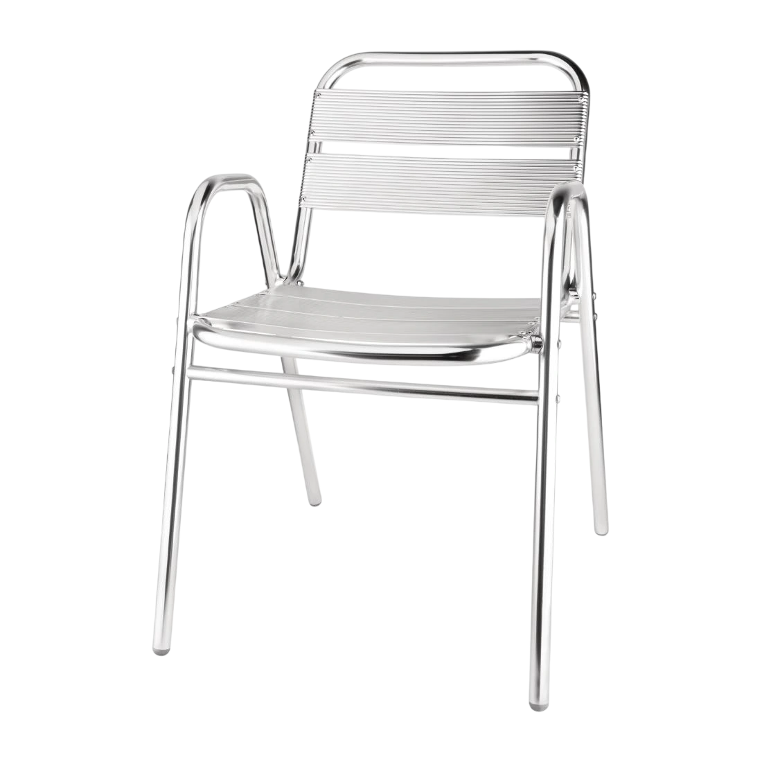 Bolero Stacking Aluminium Chair with Arched Arms (Pack 4)