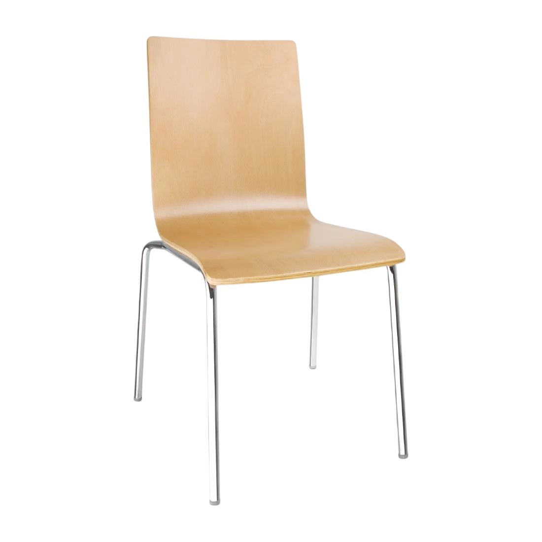 Bolero Square Back Side Chair Natural Finish (Pack 4)