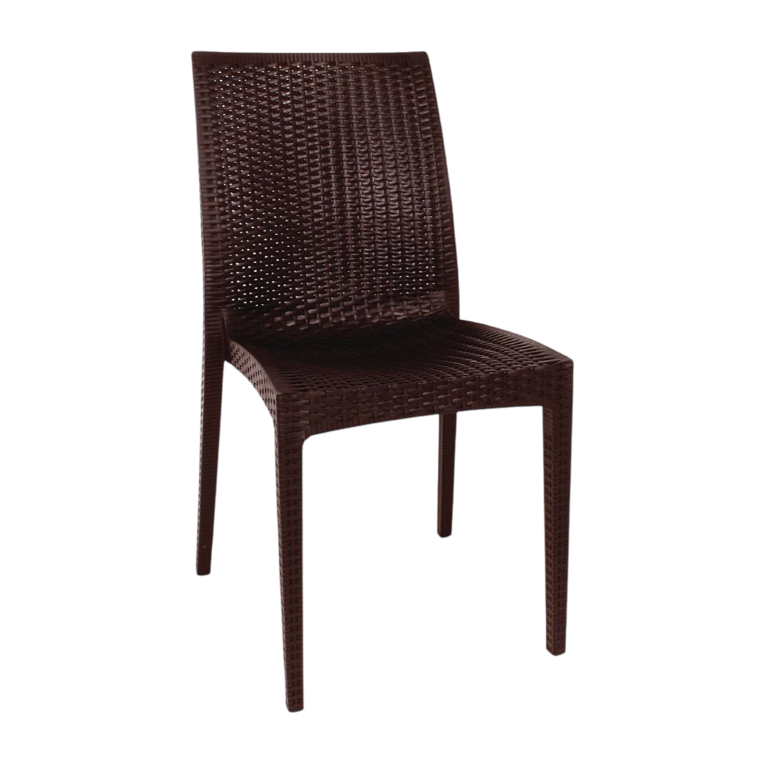 Bolero PP Rattan Bistro Side Chair Brown (Pack 4)