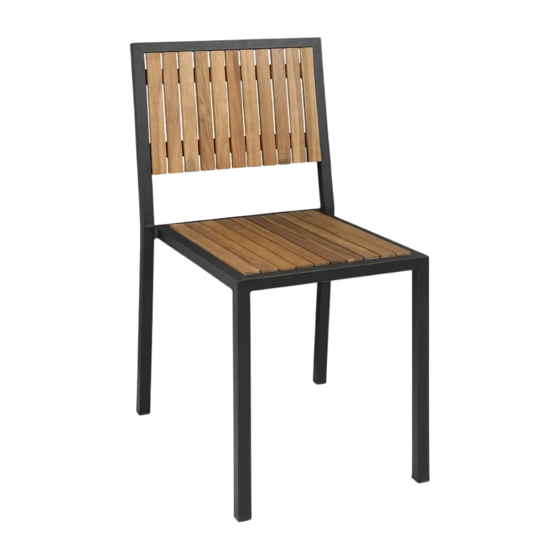 Bolero Steel & Acacia Side Chair (Pack 4)