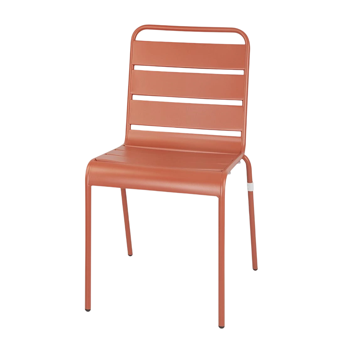 Bolero Terracotta Slatted Steel Side Chairs (Pack 4)