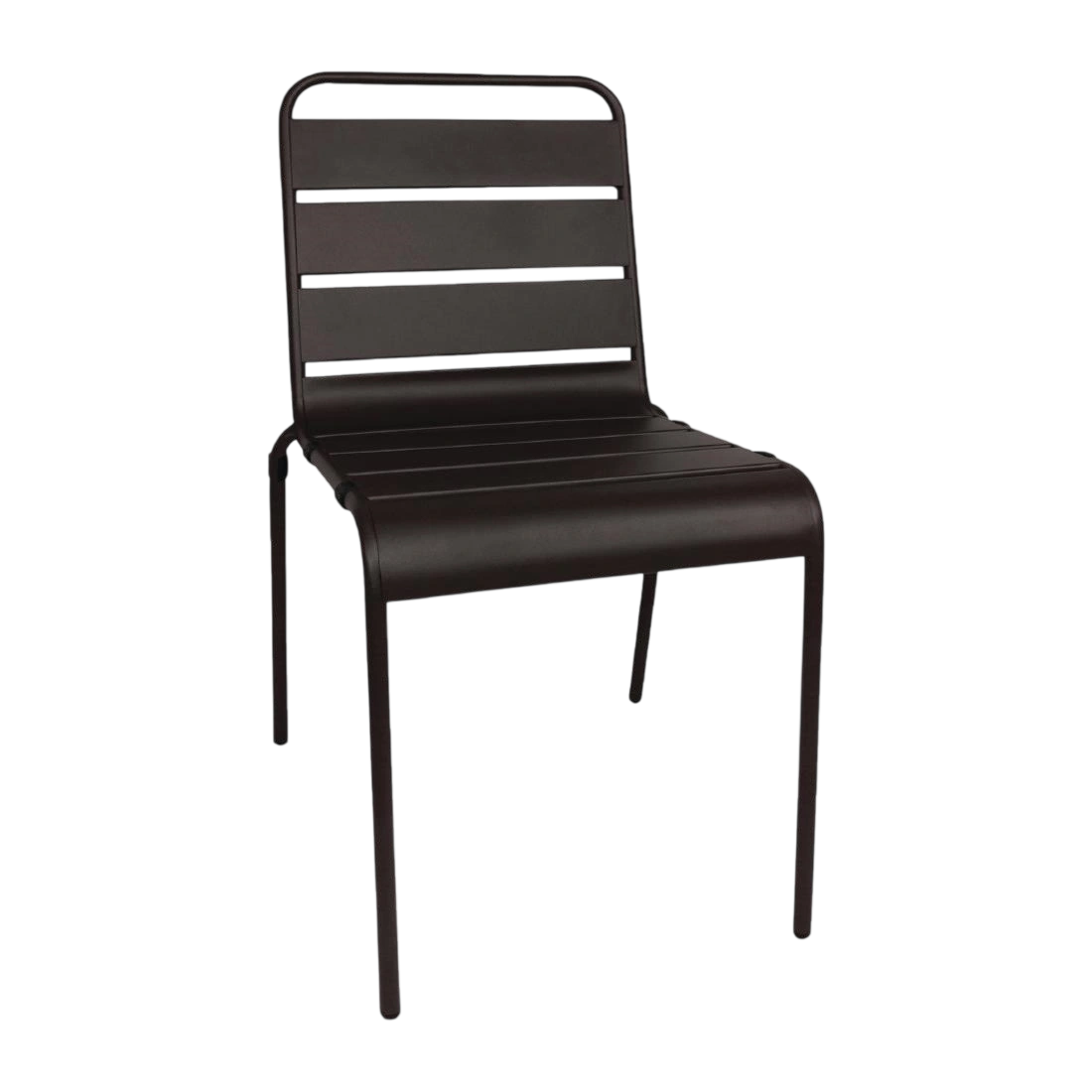Bolero Slatted Steel Side Chair Black (Pack 4)