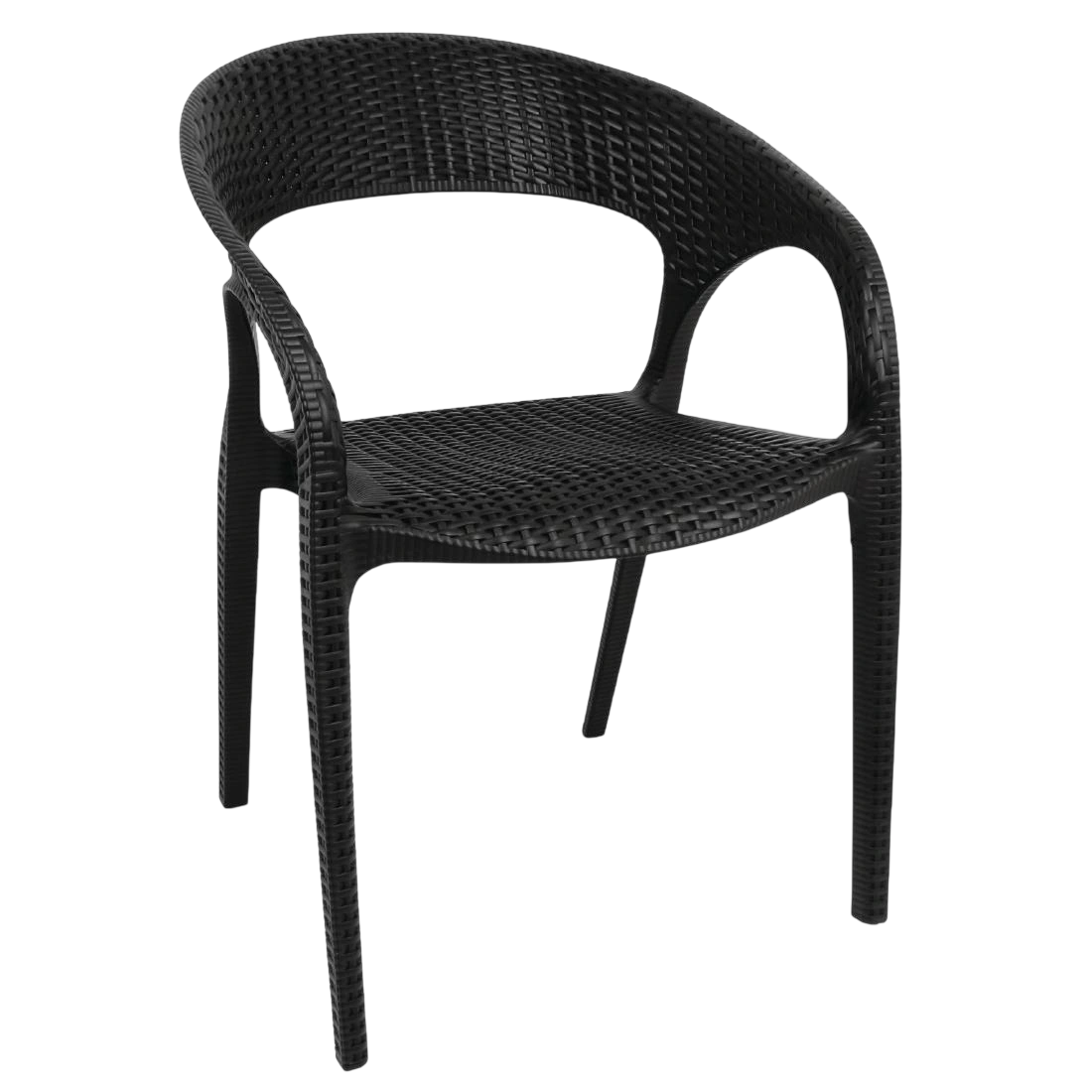 Bolero PP Rattan Wraparound Armchair Black (Pack 4)