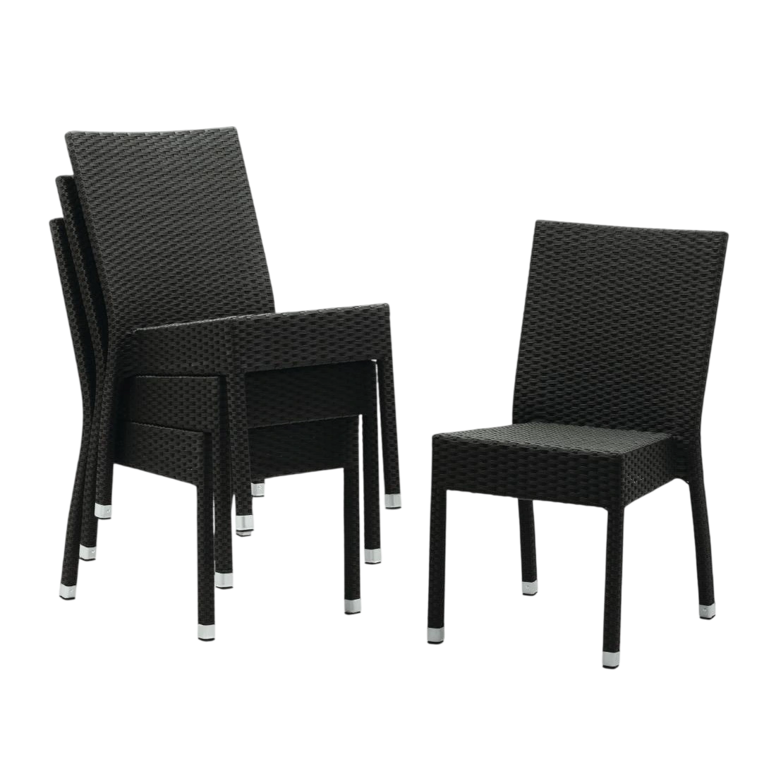 Bolero Wicker Side Chair Charcoal (Pack 4)