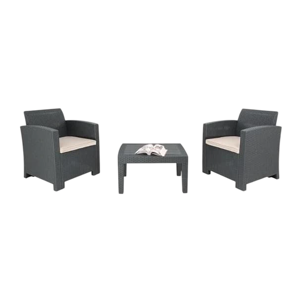 Bolero DR309 Armchair & Table Set – Grey Rattan Outdoor Furniture commercial kitchen equipment