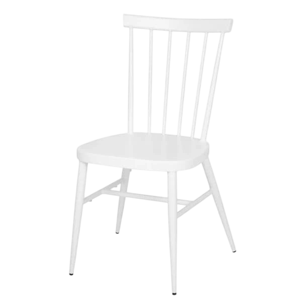 Bolero DP718 Windsor Chair – White Aluminium Stackable Café Chair (Pack of 4) commercial kitchen equipment