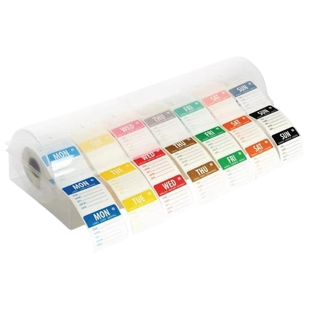 Hygiplas GH475 Dissolvable Food Label Kit – 50mm Colour-Coded Dispenser commercial kitchen equipment