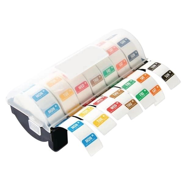 Hygiplas GH474 Dissolvable Food Label Starter Kit – 25mm Colour-Coded Dispenser commercial kitchen equipment
