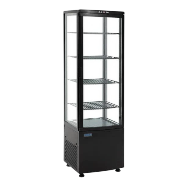 Polar CX573-A C-Series Curved Glass Display Fridge – 235L, Black commercial kitchen equipment
