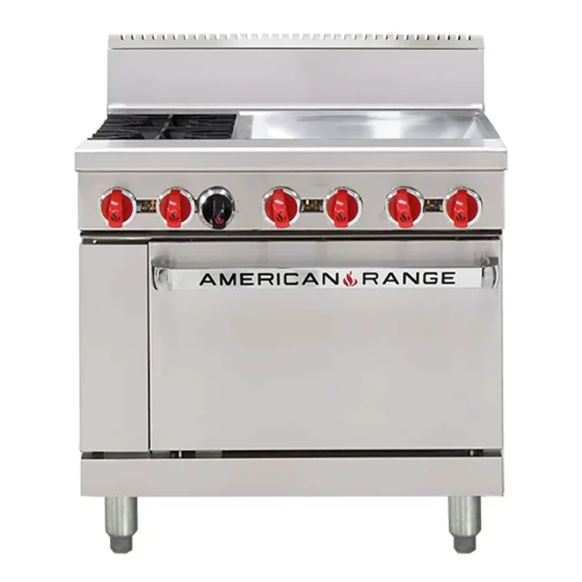 American Range AAR.2B.24G 36” Oven Range – 2 Burner & Griddle commercial kitchen equipment