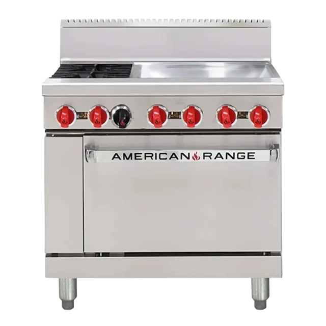 American Range AAR.2B.24G 36” Oven Range – 2 Burner & Griddle commercial kitchen equipment