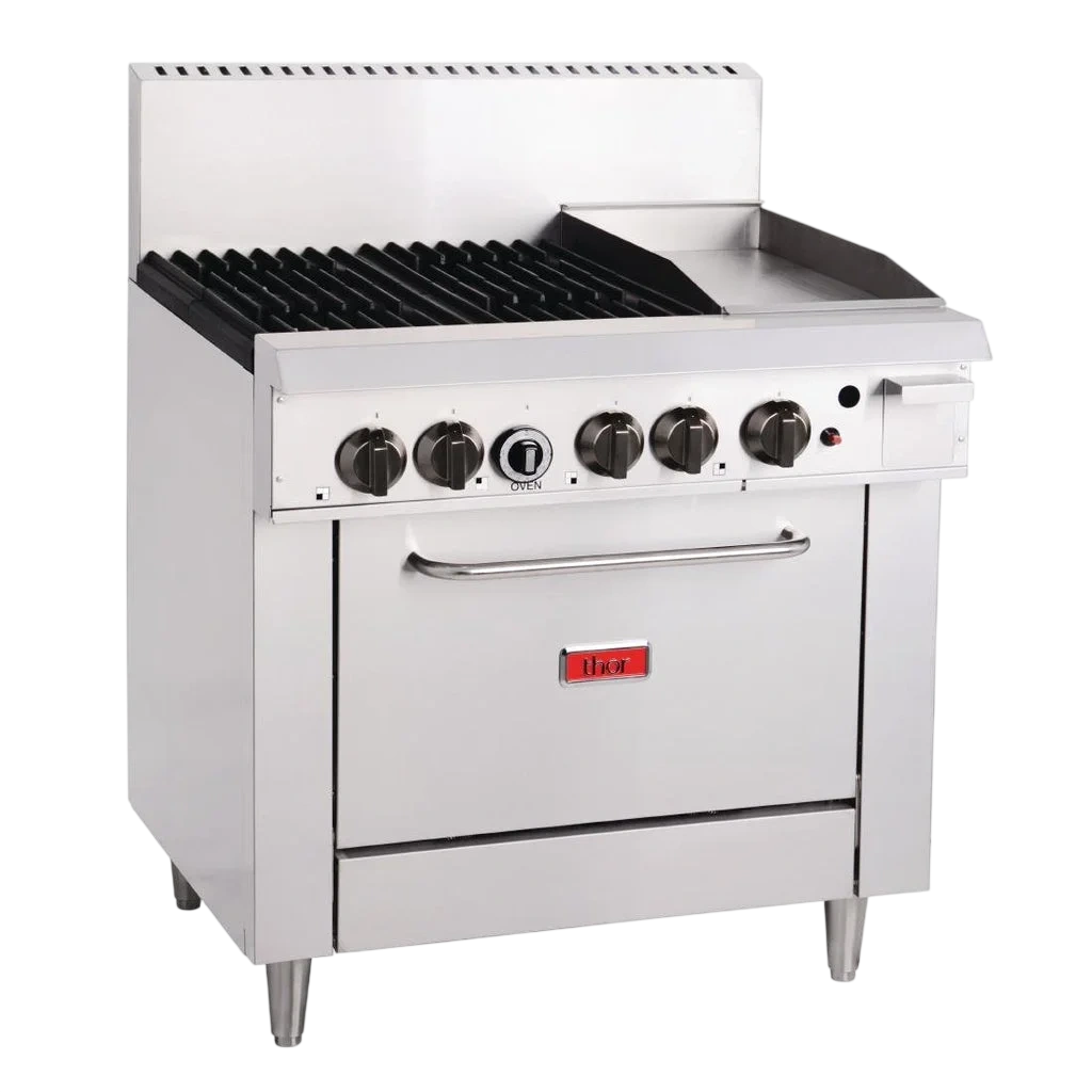 Thor 4 Burner Oven with 12" Griddle with flame failure - NG TR-4F-G12F NG commercial kitchen equipment