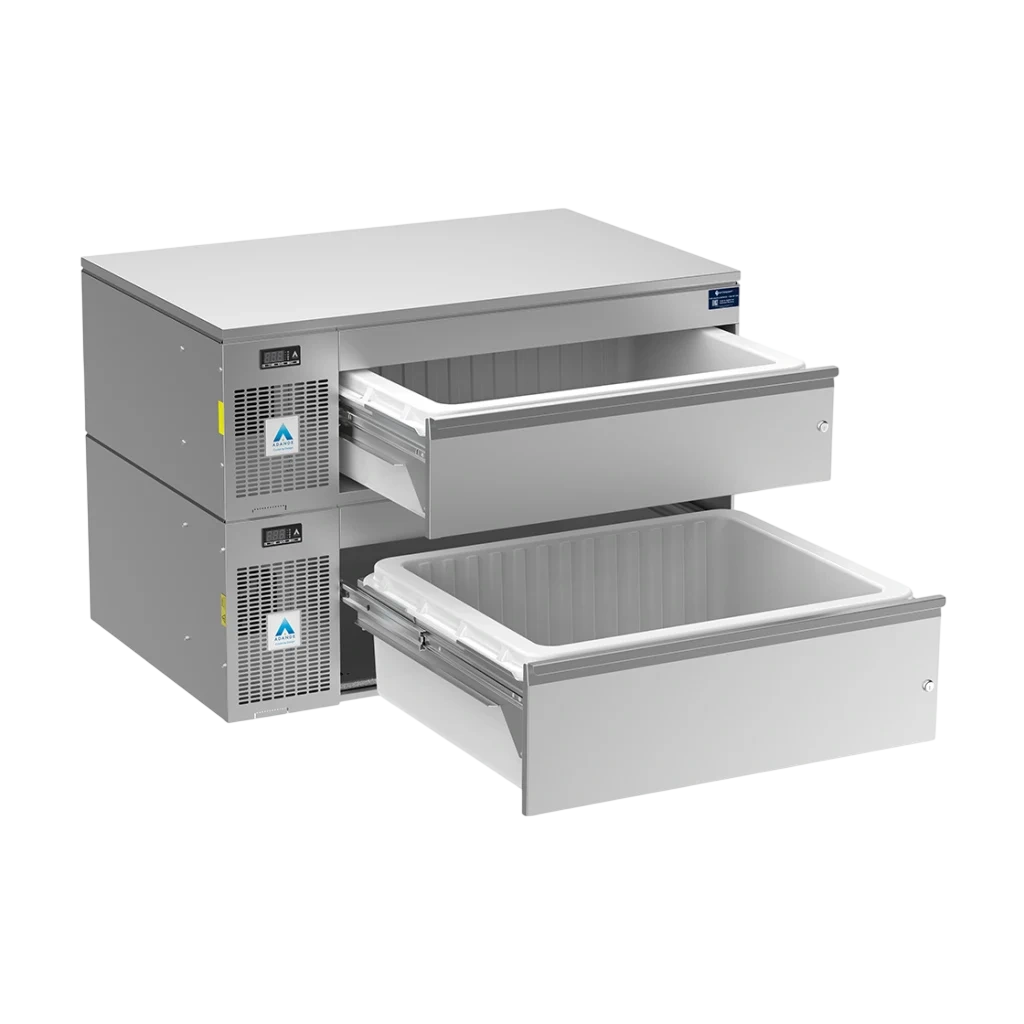 Adande VNS2.CT Dual Temperature Slimline Double Drawer Fridge-Freezer | +15°C to -22°C