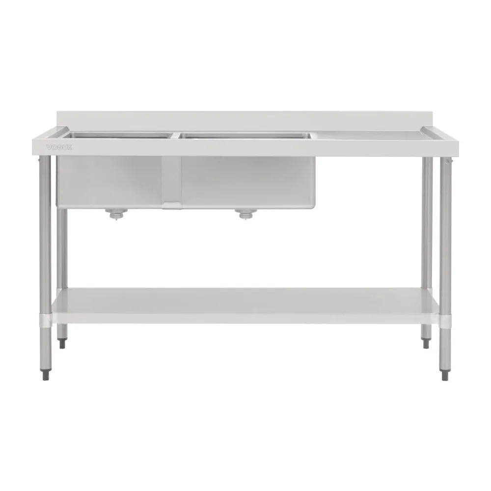 Vogue HC907 Double Bowl Sink R/H Drainer – 1800mm, Stainless Steel commercial kitchen equipment