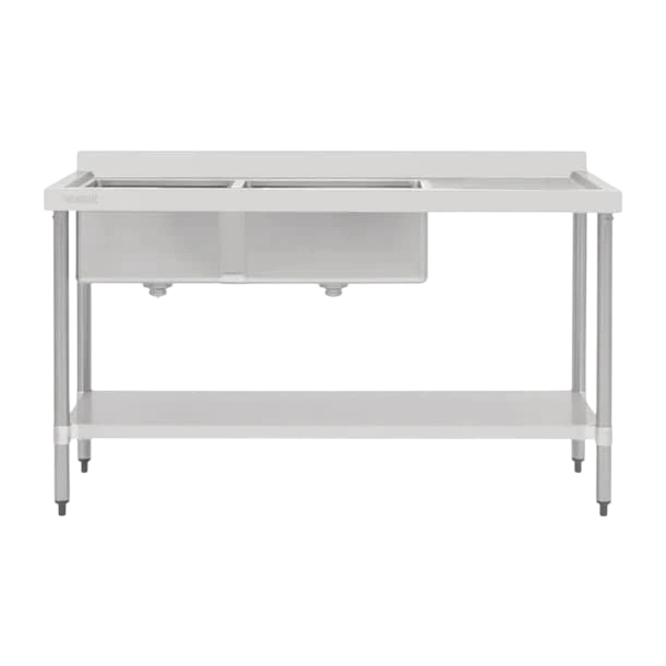 Vogue HC907 Double Bowl Sink R/H Drainer – 1800mm, Stainless Steel commercial kitchen equipment
