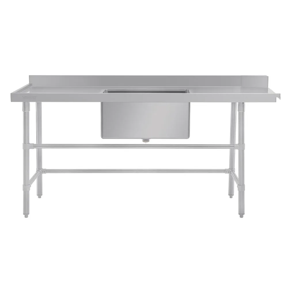 Vogue DE473 Inlet Table with Sink – 1800mm L/H | 304 Stainless Steel commercial kitchen equipment