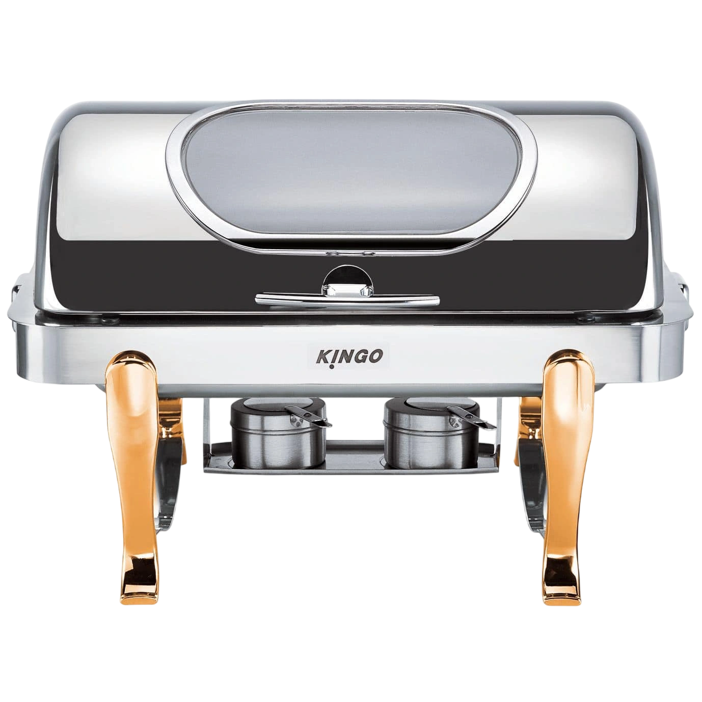 Kingo KGS6801-1 Oblong Chafing Dish | Gilt Legs | Twin Burner | 2NDs commercial kitchen equipment